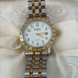 bill blass Silver Stainless Steel Watch Caseback Size 7, face 1.75 Need Battery